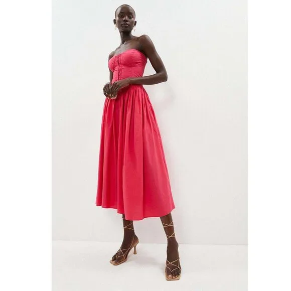 strapless open back dress Milaine Light Pink Round-Neck Maternity Midi Dress With Cape Sleeves – Club  L London